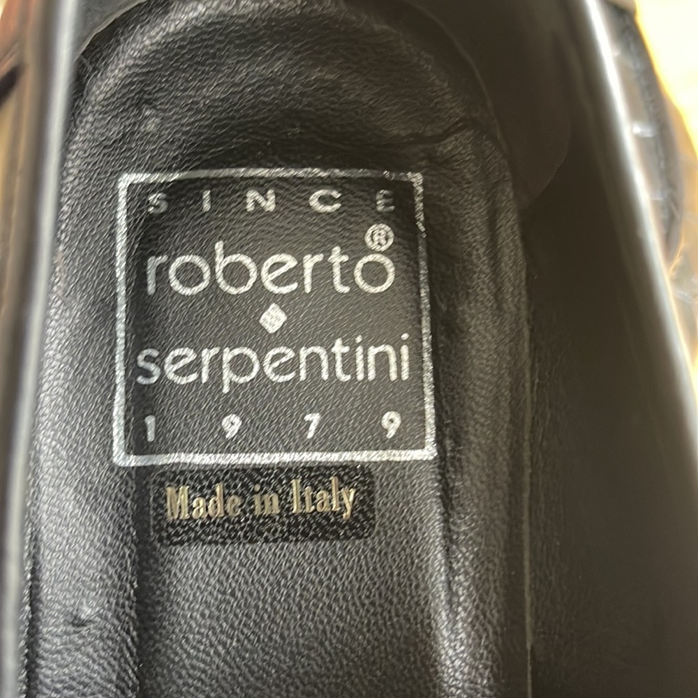 Roberto Serpentini Croc-Embossed Black Leather Loafers | Hardly Worn Once - Picture 12 of 16